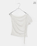 Melving Dot One Off-Shoulder Strap Short Sleeve T-Shirt
