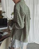 Crudy wrinkle check shirt