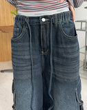 Letty Strap Cargo Bermuda Denim