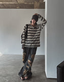 [LAN ARCHIVE] Shoulder Button Stripe Knit