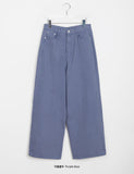 Ukon button color wide pants