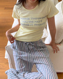 Shudi Stripe Banding Long Wide Pants