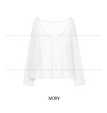 Reason See-through Deep V-Neck Long Sleeve