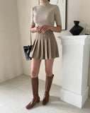 All-Time Plain Half Turtleneck Knit
