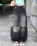 Pave Vintage Damage Balloon Denim Pants