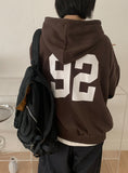 Cohidden Embroidery Printing Two-Way Over Hood Zip-Up