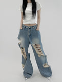 Philip Damage Wide Denim