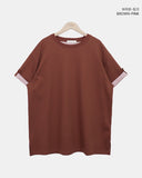 Harom Color Matching Roll-up Short Sleeve T-shirt