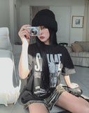 After printing loose fit short sleeves
