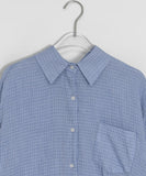Selgni check pocket long sleeve shirt