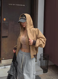 Ekin semi-crop walk hooded jacket