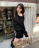 Bohem Stud Off-Shoulder Sweatshirt