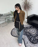 Leiti Dart Wrinkle Denim Pants