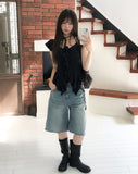 Bloom Corsage Frill Blouse