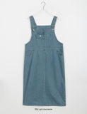 Makui Denim Suspender Long One Piece