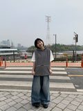 [unisex] Foremt Stripe Over Hood Vest