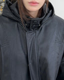Lopa Hood Leather Padded Jacket