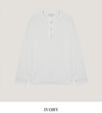 Cove ribbed henley neck long sleeve t-shirt