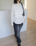 Beunu one-shoulder muffler strap blouse shirt