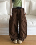 Riqui Cut Curved Wide Cargo Pants