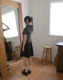 Deep embossing wrinkle collar short sleeve shirt