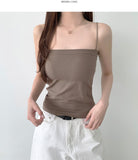 [With Cup] Four Seasons Square Neck String Sleeveless
