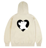 [UNISEX]Bear Heart Back Printing Hoodie