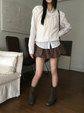 Rossop stripe line see-through long sleeve shirt