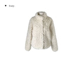 Bart High Neck Button Fur Jacket