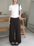 Cannon Layered Shirring Off-Shoulder T-Shirt
