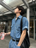 Summer denim half shirt