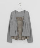 Meganne Check Frill Layered Long Sleeve Tee
