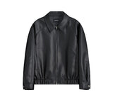 Fox leather minimal blouson