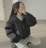 Matte Hood High-Neck Short Padding