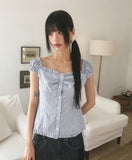 Rumble Stripe Button Sleeveless Blouse
