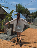 Beskitt V-neck mesh short-sleeved