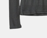 Hizel Donkey See-through Tencel Long Sleeve T-shirt