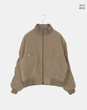 Doa suede lining fur half-neck zip-up jacket