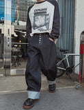 Heritage 5-Button Raw Denim Wide Jeans