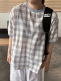 Yoha Color Matching Check Short Sleeve Tee