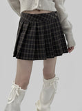 Wool 20%) Nut Check Wrap Mini Skirt