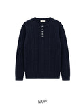 [UL] Mua Cable Henley Neck Basic Knit