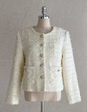Seibo Round Check Tweed Short Jacket