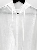 Teu see-through hooded shirt