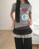 BTU Vintage Heart Check Patch Short Sleeve T-Shirt