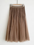 Koje Banding Pleated Velvet Tulle Skirt
