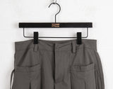 Haron Side Ribbon Strap Pintuck Long Wide Slacks