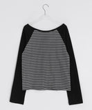 Shabanin Stripe Henley Neck Long Sleeve Tee