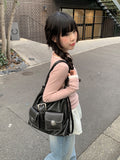 Poyu Light Blue Washing Denim Wide Pants