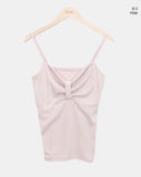 Rotan Lovely Ribbon Shirring Sleeveless Top